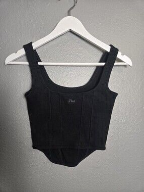 PINK Victoria's Secret Black Corset Bralette Size Small